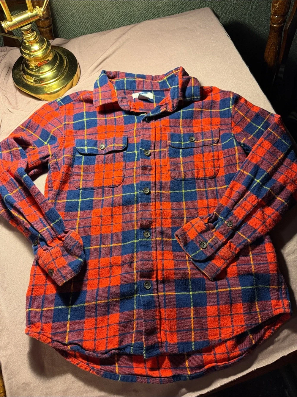 Old Navy Red & Blue Plaid Button-Down Shirt
